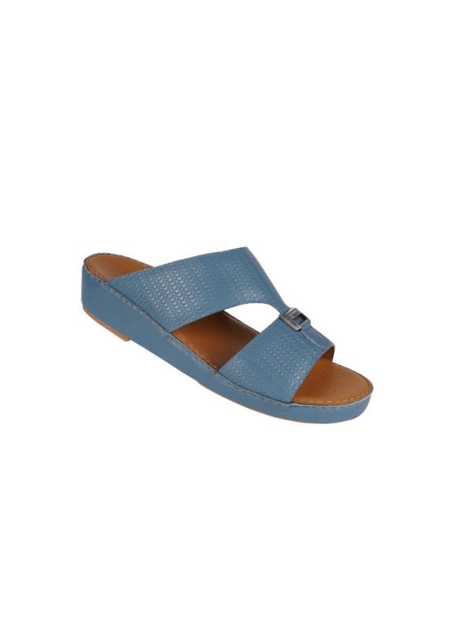 Barjeel Uno BSP1-54 Elegant Blue Arabian Leather Sandals - Image 1