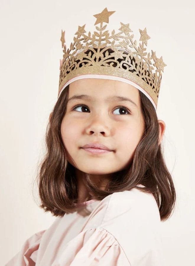 Meri Meri Gold Glitter Star Crown for Kids - Image 1