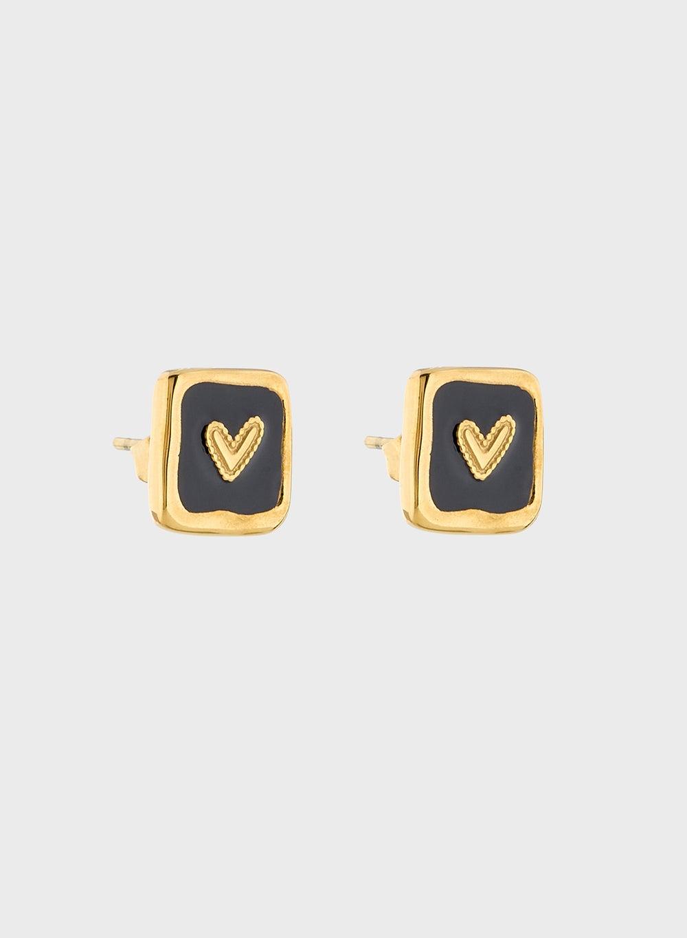 Staurtz Black Heart Studs - Elegance for Every Occasion - Image 1