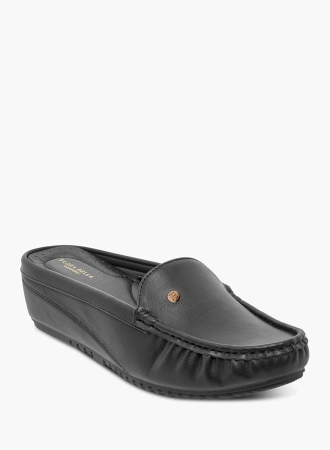 Ak J1106 2B Black Elegant Flatform Slip-On Mules - Image 1