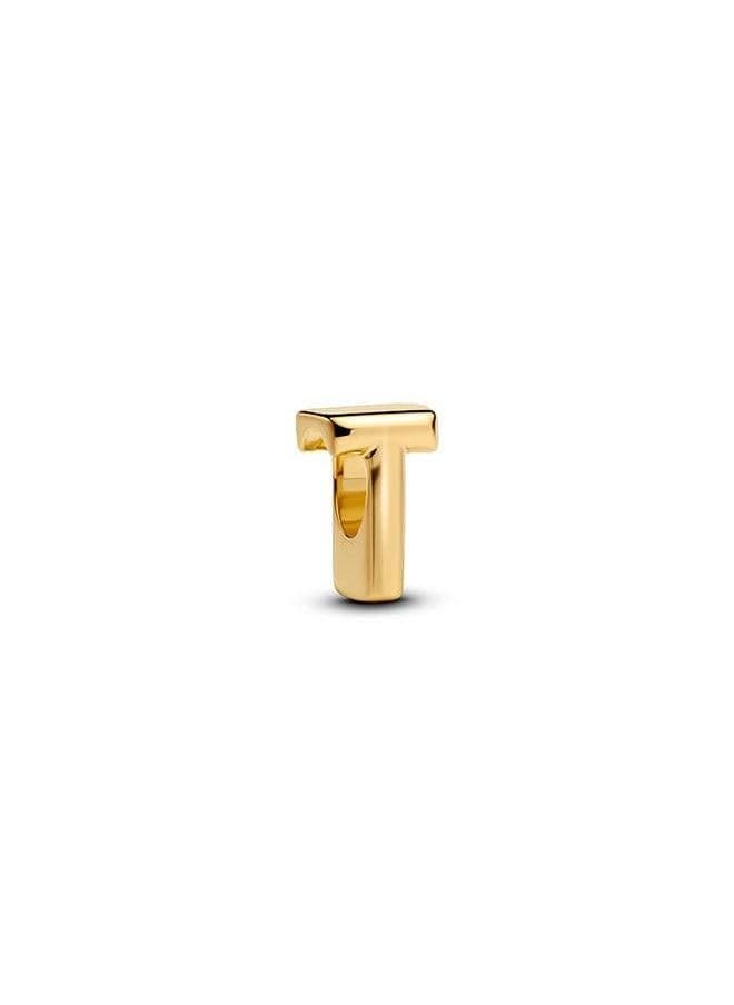 PANDORA Letter T Gold-Plated Alphabet Charm - Image 1