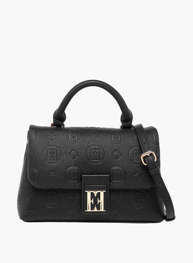 ELLE Women's Monogram Embossed Satchel: Elegance on the Go - Image 1