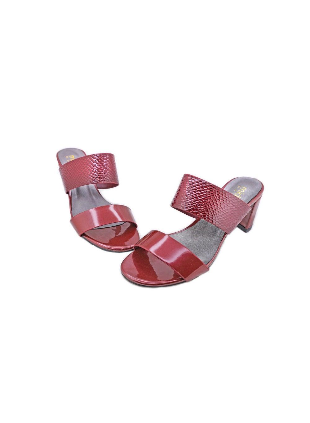 Michelle Morgan 914Rj192 Bordo Mid Heel Mule Sandals - Image 1