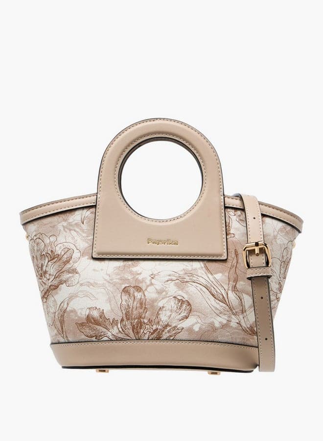 Paprika Floral Elegance Tote Bag for Women with Detachable Strap - Image 1