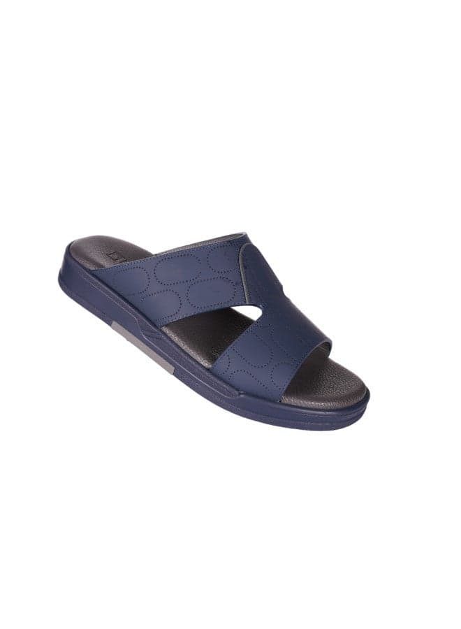 Barjeel Uno BJM 08 Navy Arabian Leather Sandals - Image 1