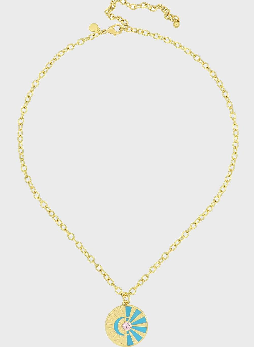 Fashionbox Sparkle Moon Pendant - Elegant 18K Gold-Plated Necklace - Image 1