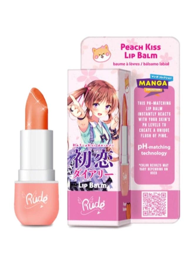 Manga Peach Kiss Lip Balm - Unique pH Color Adaptation - Image 1