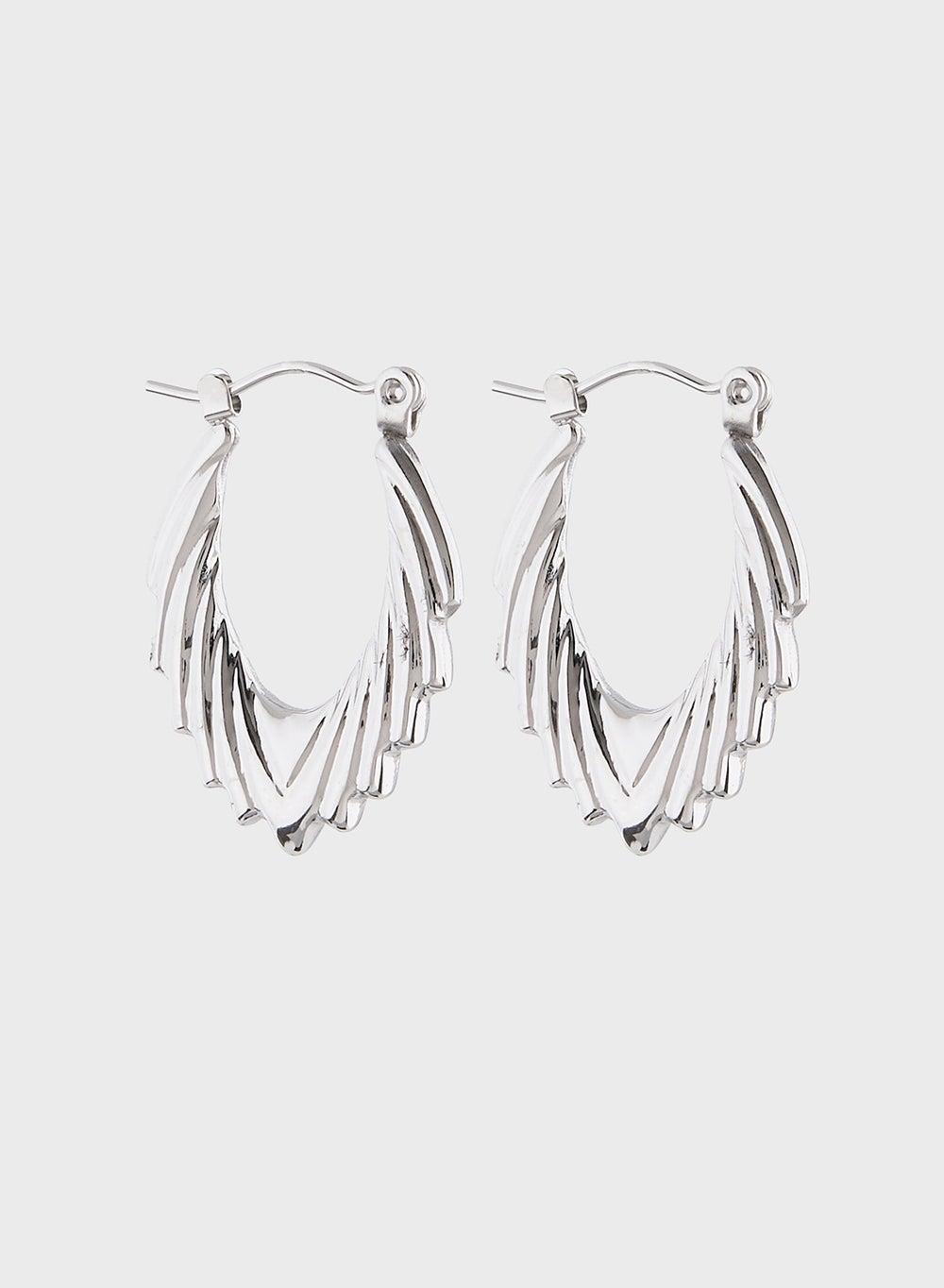 Staurtz Spiral Heart Earrings - Silver Elegance for Women - Image 1