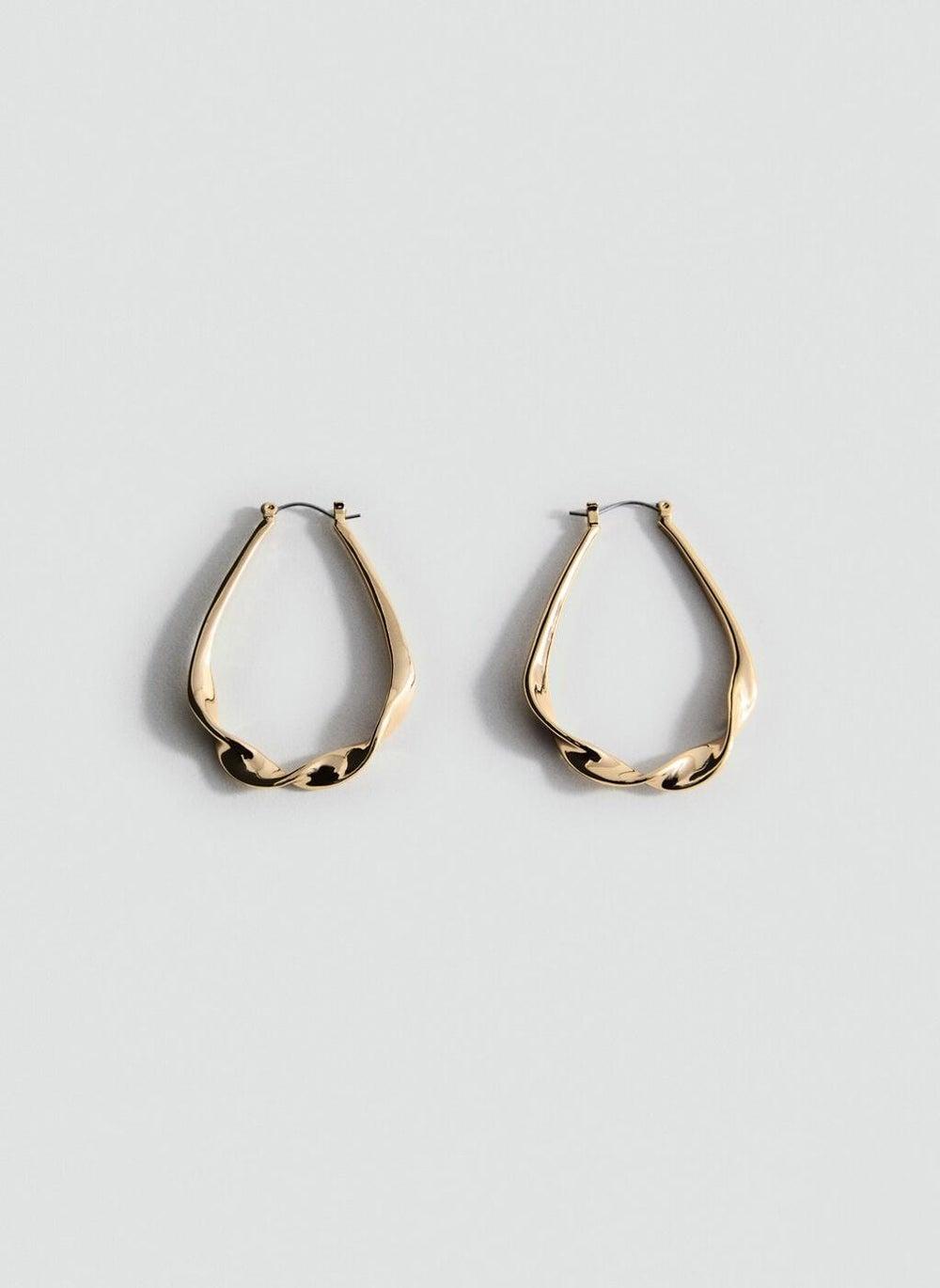 MANGO Elegant Twisted Hoop Earrings - A Touch of Chic - Image 1