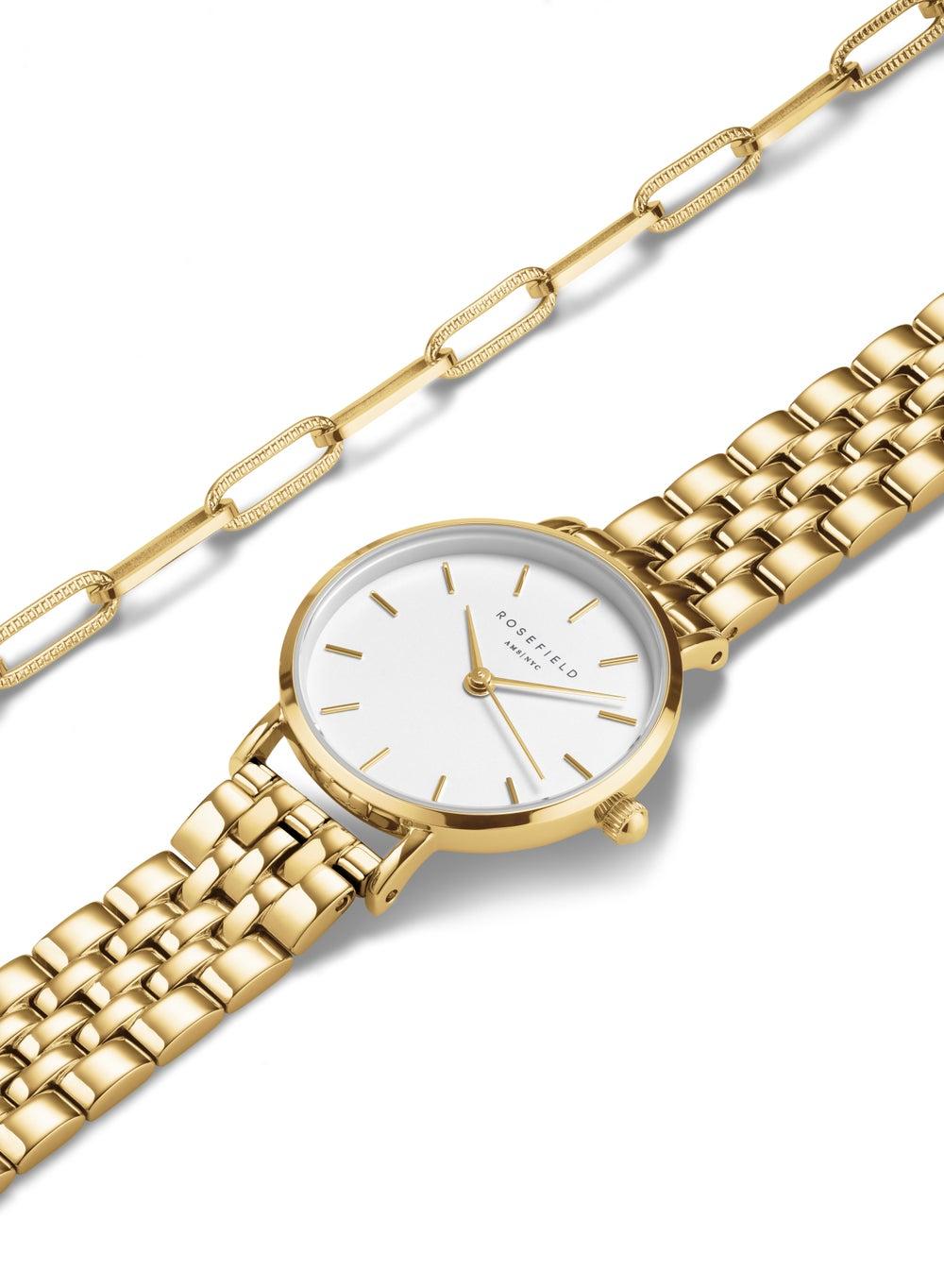 RoseField 26WGSG-X278 White Gold Watch & Chainlink Bracelet Set - Image 1