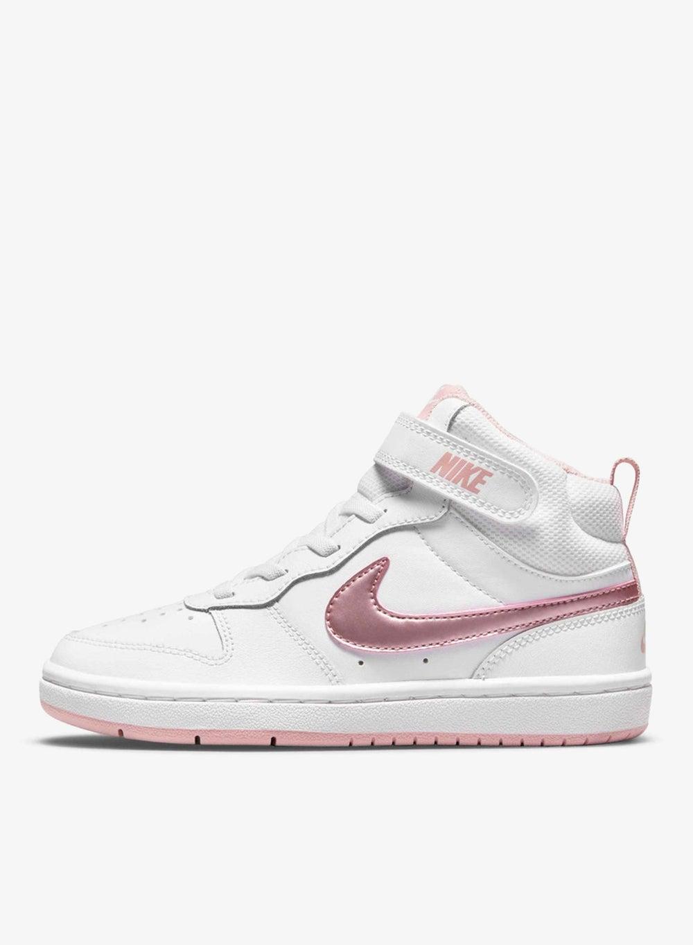 Kids' Court Borough Mid 2 White Sneaker for Young Athletes - Image 1