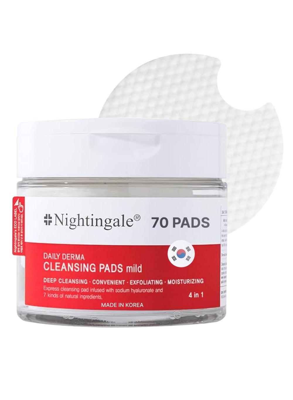 Korean Derma Hydrating Cleanser Pads 70 Pcs - Enriched with Hyaluronic Acid - Image 1
