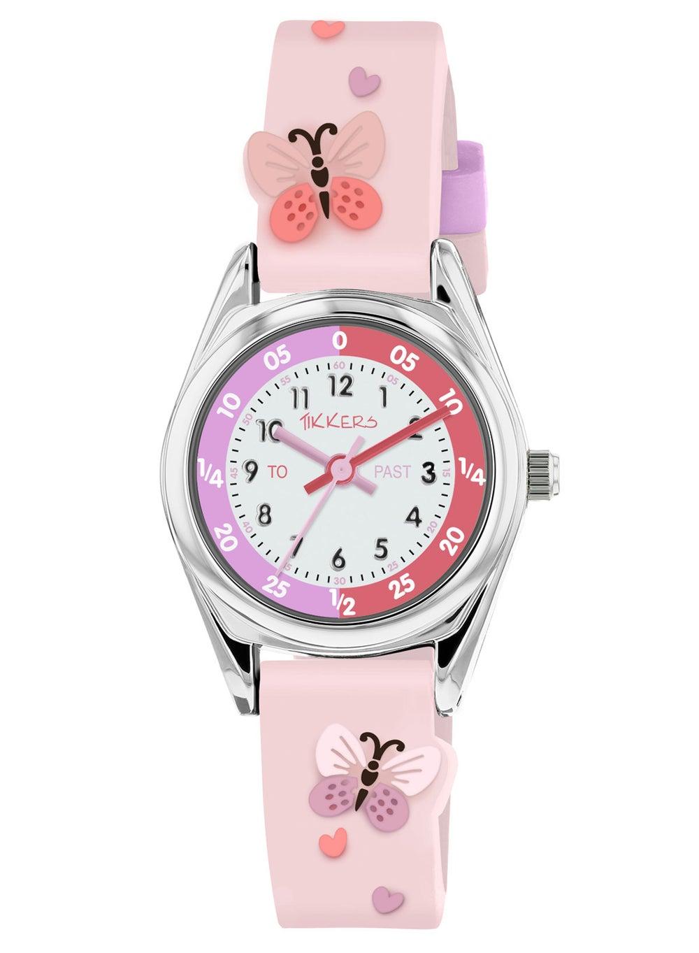 Tikkers Pink Butterfly Time Teacher Women's Watch - Image 1