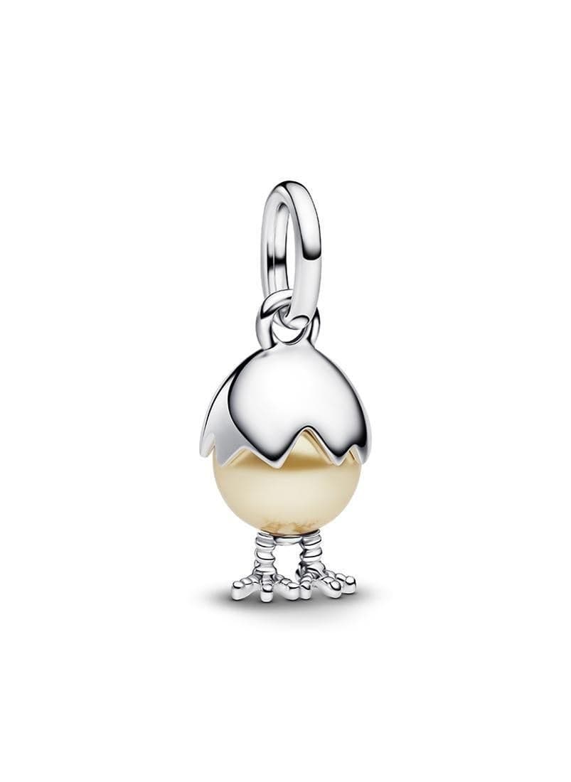 PANDORA Sterling Silver Easter Egg Charm with Golden Pearl - Image 1