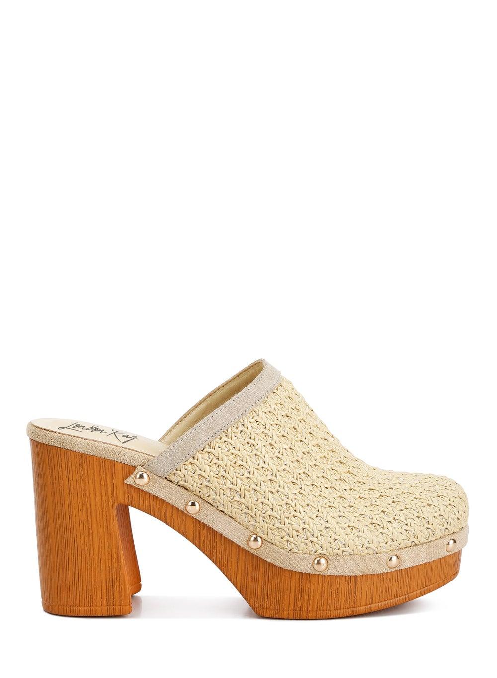 Sh4740 Natural Raffia Platform Wedges - Effortless Elegance - Image 1