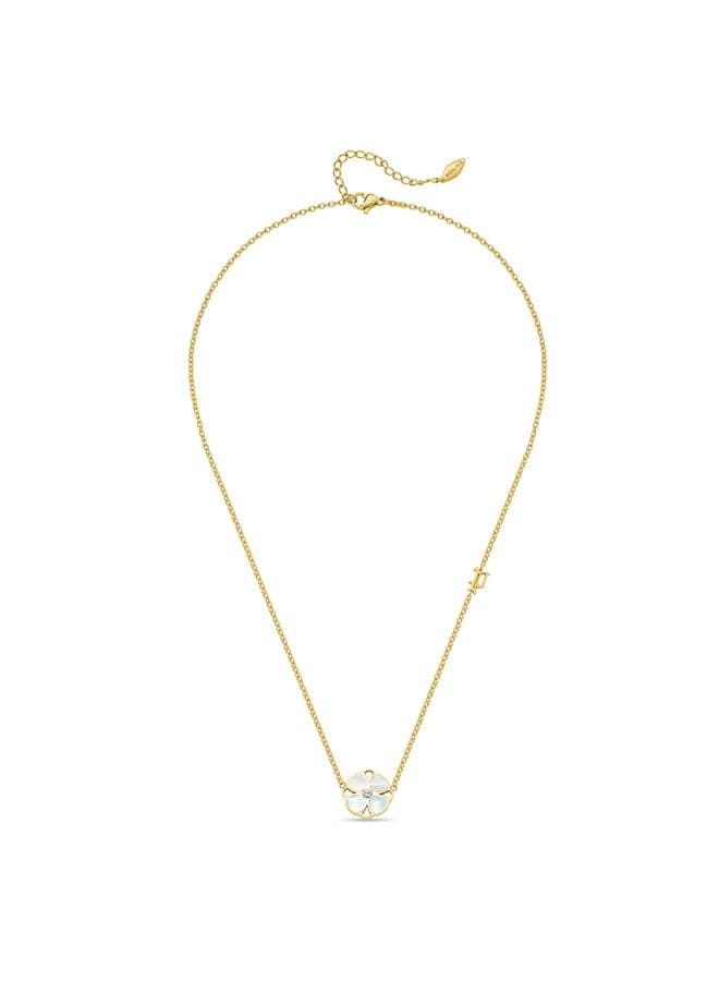 POLICE Clover Gold-Plated Floral Necklace with Mother-of-Pearl - Image 1