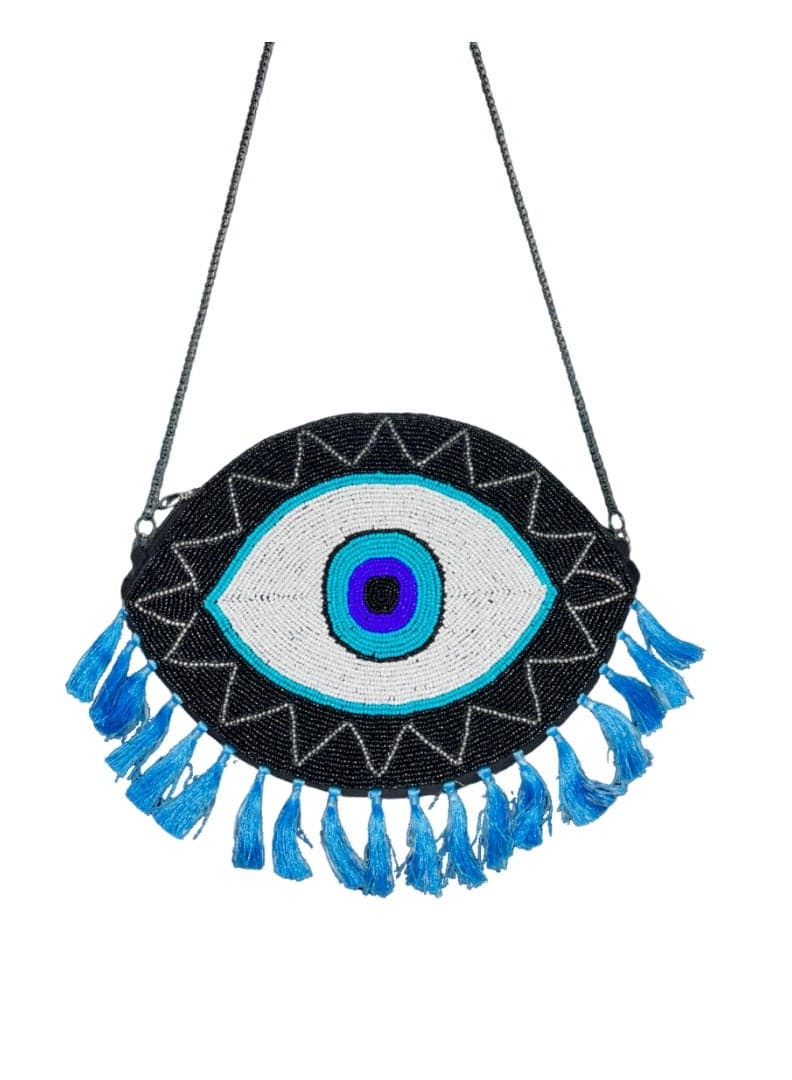 Harsha's Glam Clutches: Chic Evil Eye Sling Purse - Image 1