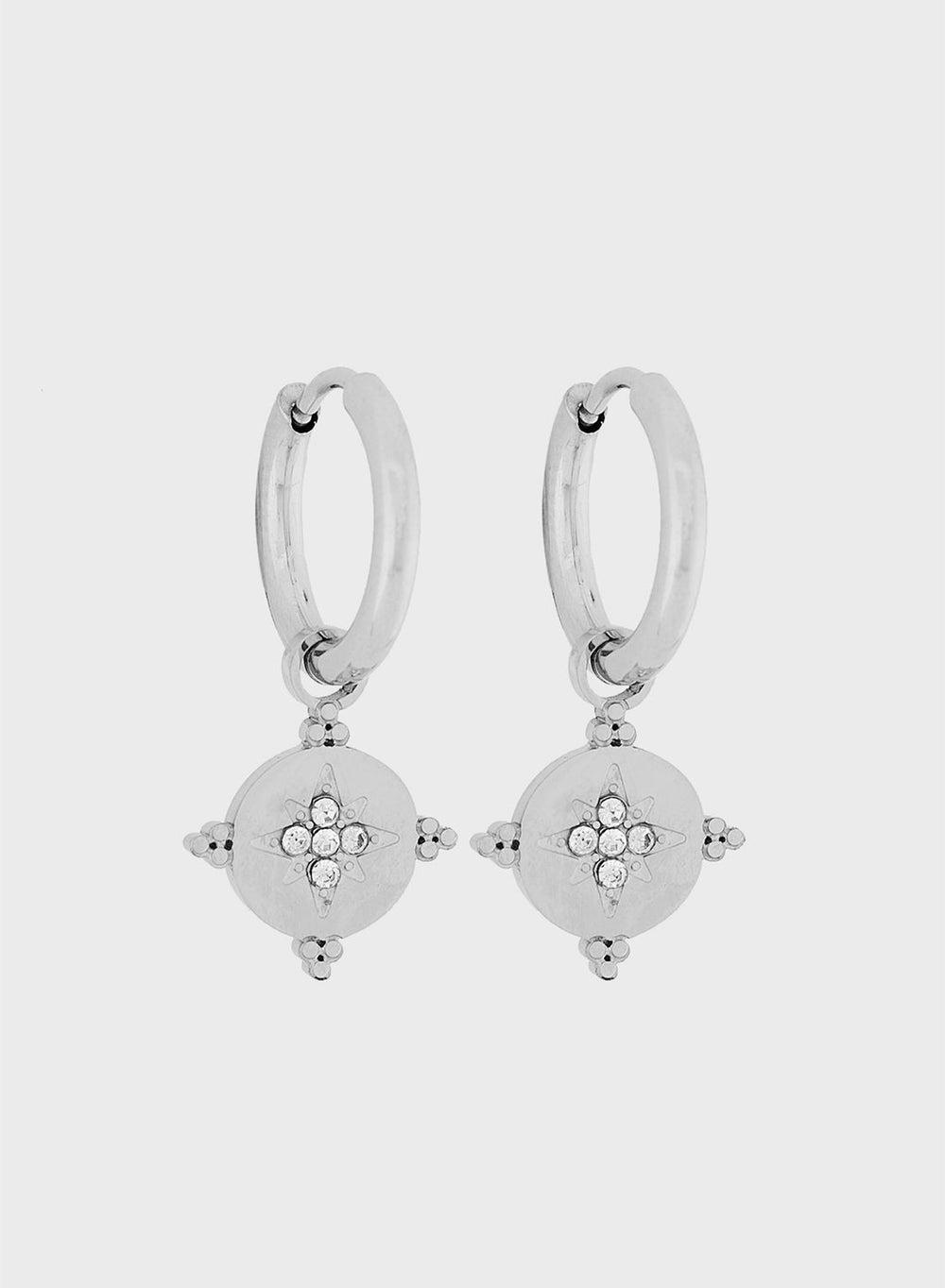 Lady Mauve NAJIMA Crystal Star Hoop Earrings - Image 1