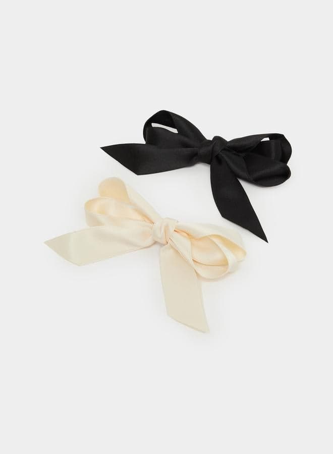 Styli Ribbon Elegance - Set of 2 Multicolour Hair Clips - Image 1