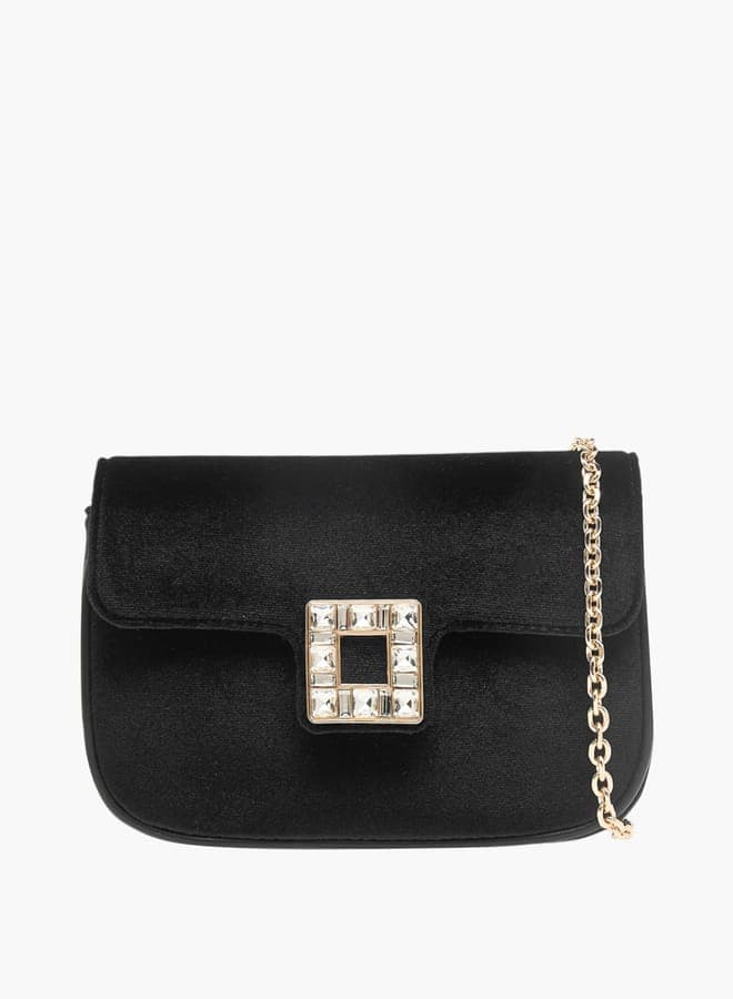 Celeste Embellished Elegance Crossbody Chain-Strap Bag - Image 1