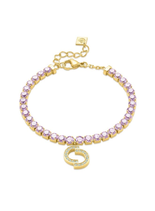 CERRUTI 1881 Claudia Gold-Plated Charm Bracelet with Rose Crystals - Image 1