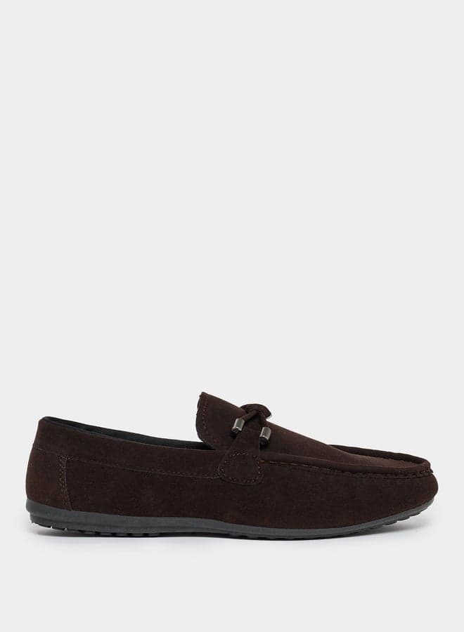 Elegant Bow Detail Loafers 7011895205Brown - Image 1