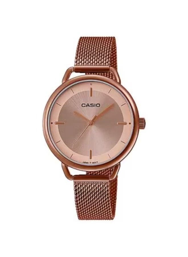 CASIO LTP-E413MR-9ADF: Elegance in Rose Gold Mesh - Image 1