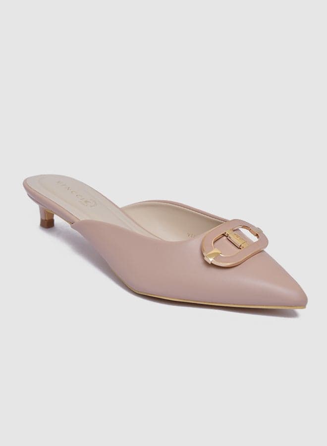 Elegant Pointed Toe Mid Heel Mules for Women - Image 1