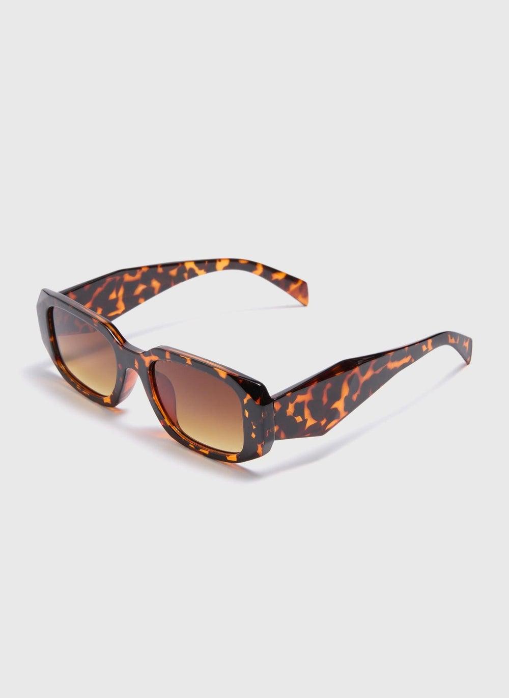 Matalan Chic Tortoiseshell Rectangular Sunglasses for Women - Image 1