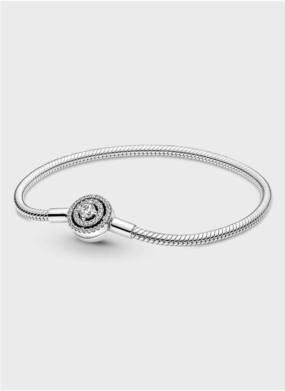 PANDORA Moments Halo Snake Chain Bracelet - Elegant Sparkle - Image 1