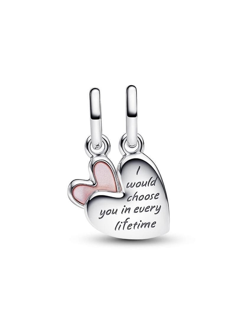PANDORA Mother & Daughter Hearts Splittable Dangle Charm - Image 1