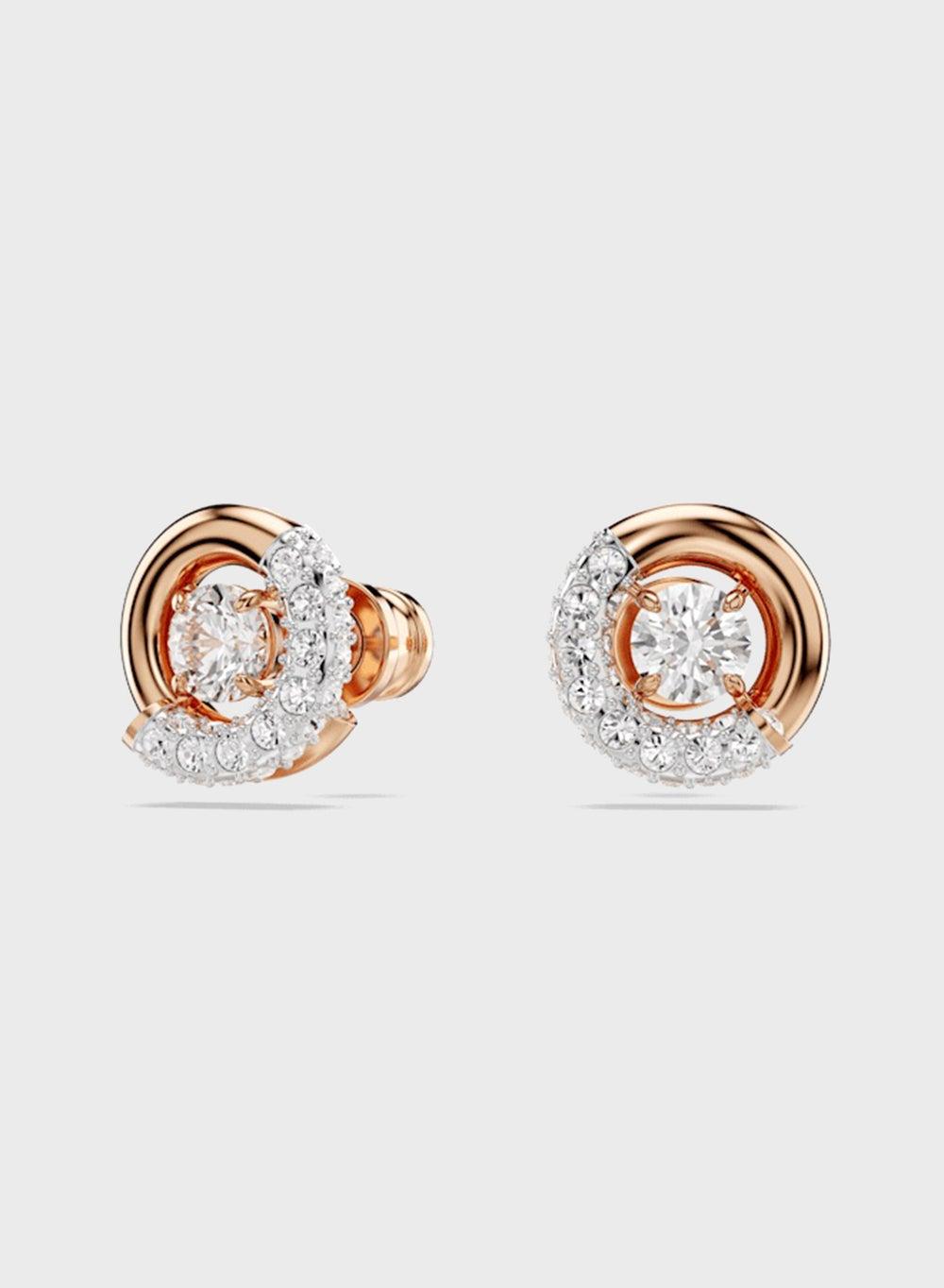 Swarovski Dextera Rose Gold Crystal Stud Earrings - Image 1