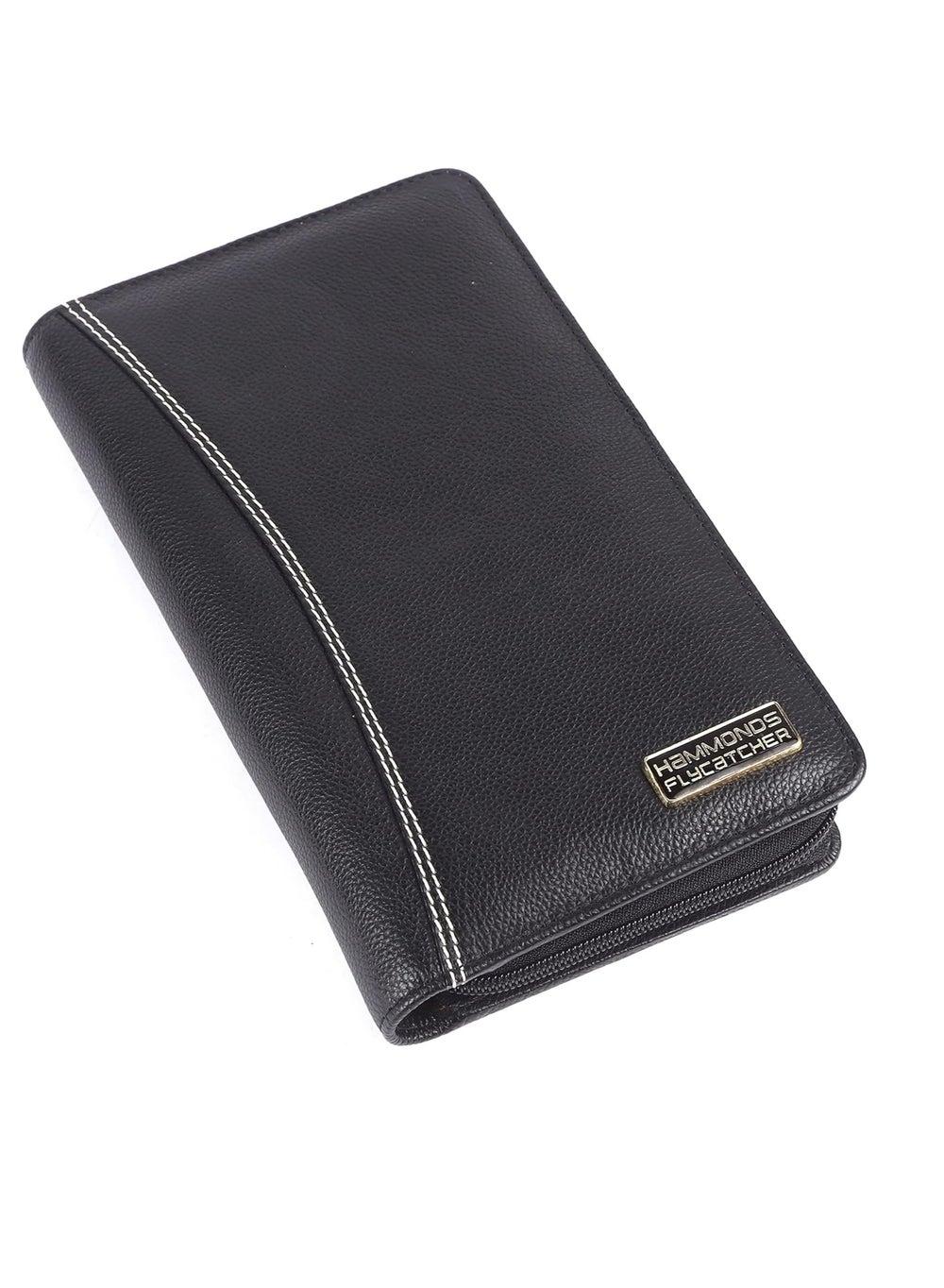 HAMMONDS FLYCATCHER Elegant Leather RFID Passport Holder - Black - Image 1