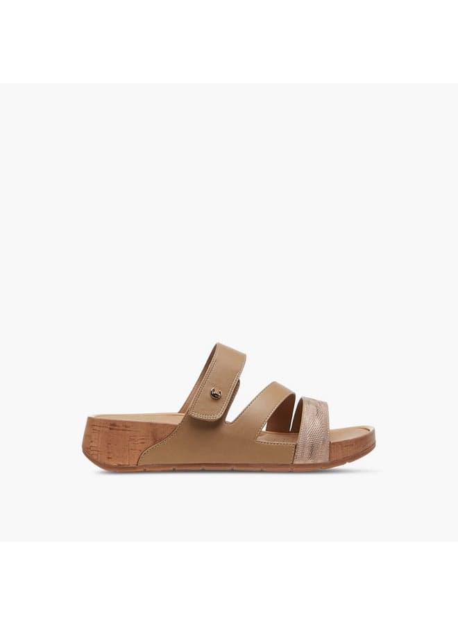 A79305 1Abeige Luxe Beige Comfort Sandals for Women - Image 1