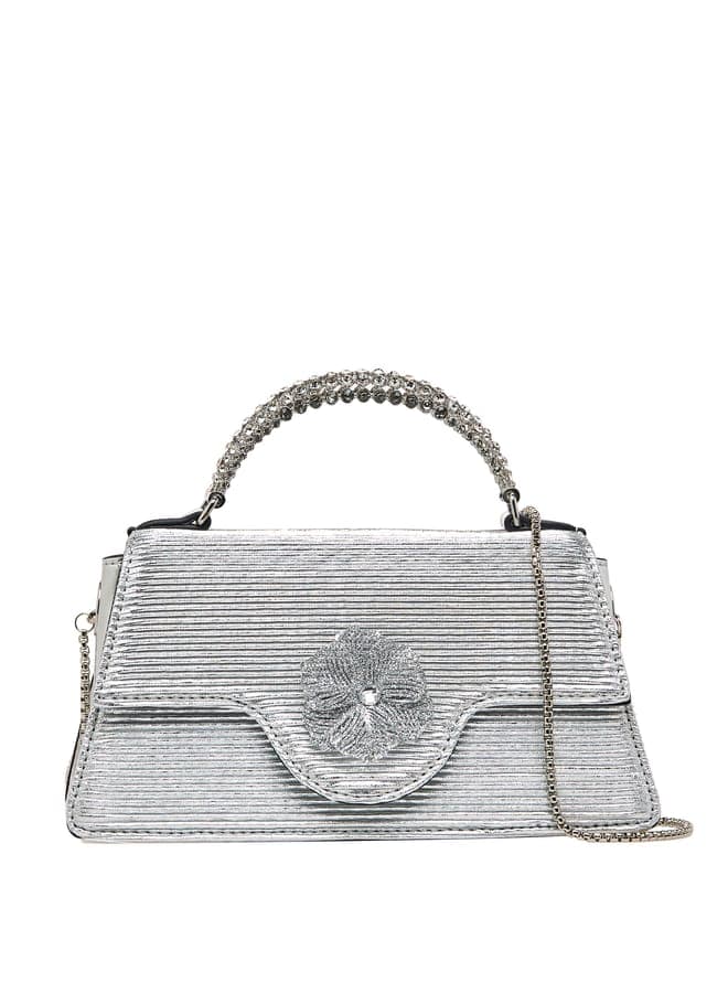 Celeste Floral Satchel: Elegance with a Chain Strap - Image 1