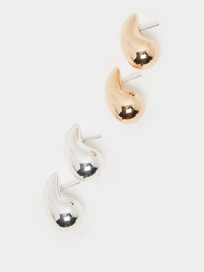 Styli Chic Duo - Women's Elegant Stud Rings - Image 1