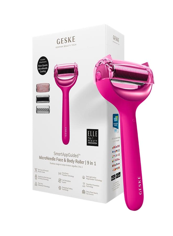 Magenta 9-in-1 Microneedle Skincare Roller for Face & Body - Image 1