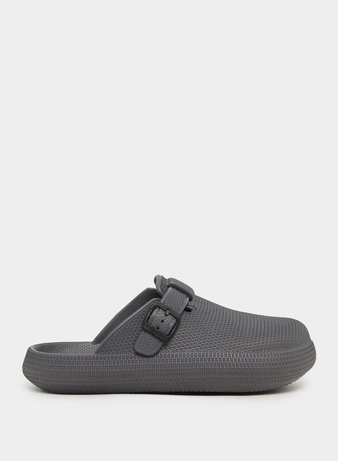 Elegant Grey Mules 7012454514 - Buckle Embellished Design - Image 1