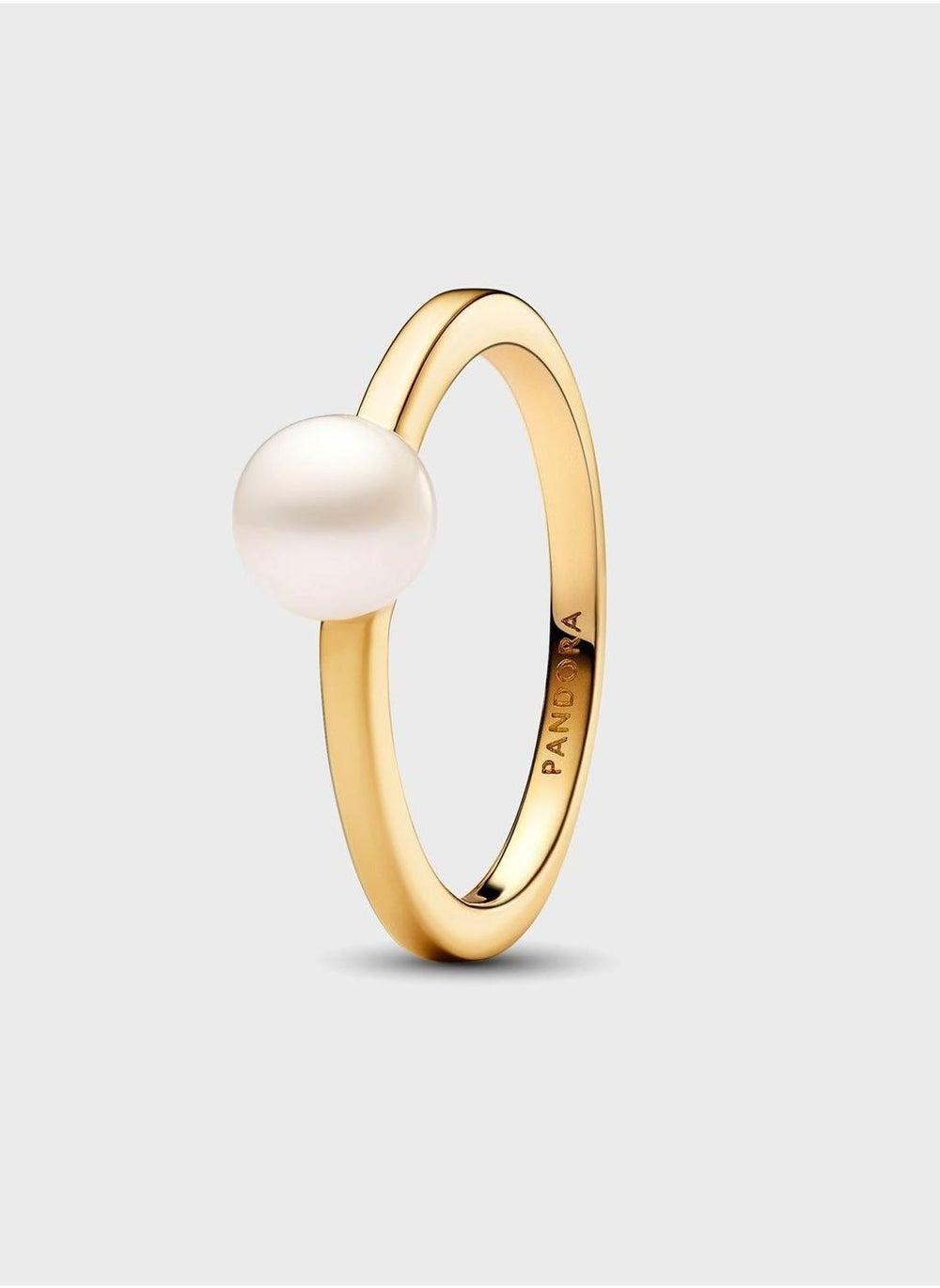 PANDORA Timeless Elegance 14k Gold Pearl Ring - Image 1