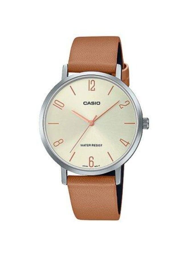 CASIO LTP-VT01L-5BUDF Elegant Leather Women's Watch - 34mm - Image 1