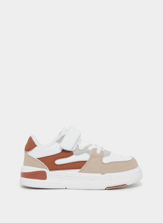 Styli 2112263702Beige Color Block Sneakers for Boys - Image 1