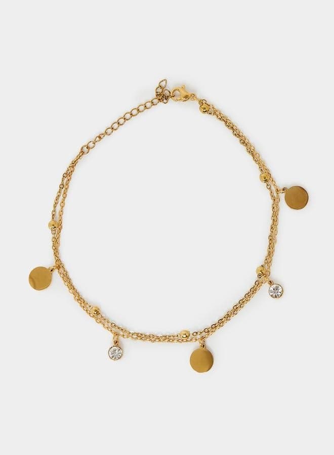 Styli Women's Embellished Drop Anklet: Elegance in Every Step - Image 1