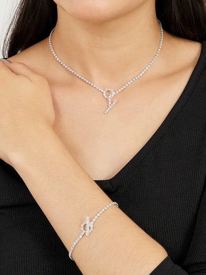 Styli Glam Duo - Embellished Necklace & Bracelet Set - Image 1