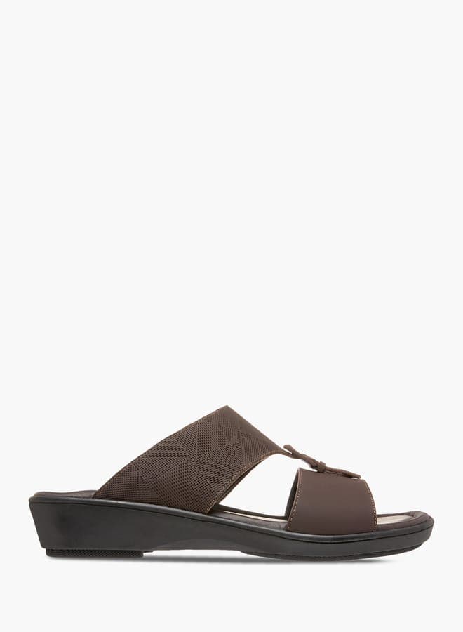 Elegant SX 613Brown Men's Arabian Textured Sandals - Image 1