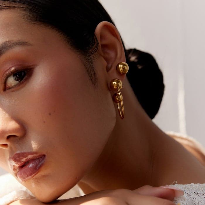 Noya Ares 18K Gold-Plated Statement Earrings for Women - Image 1