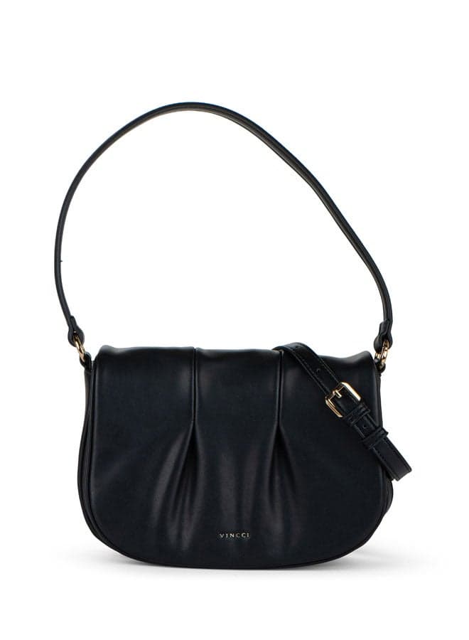 Vincci Sleek Black Shoulder Bag with Adjustable Strap - Image 1