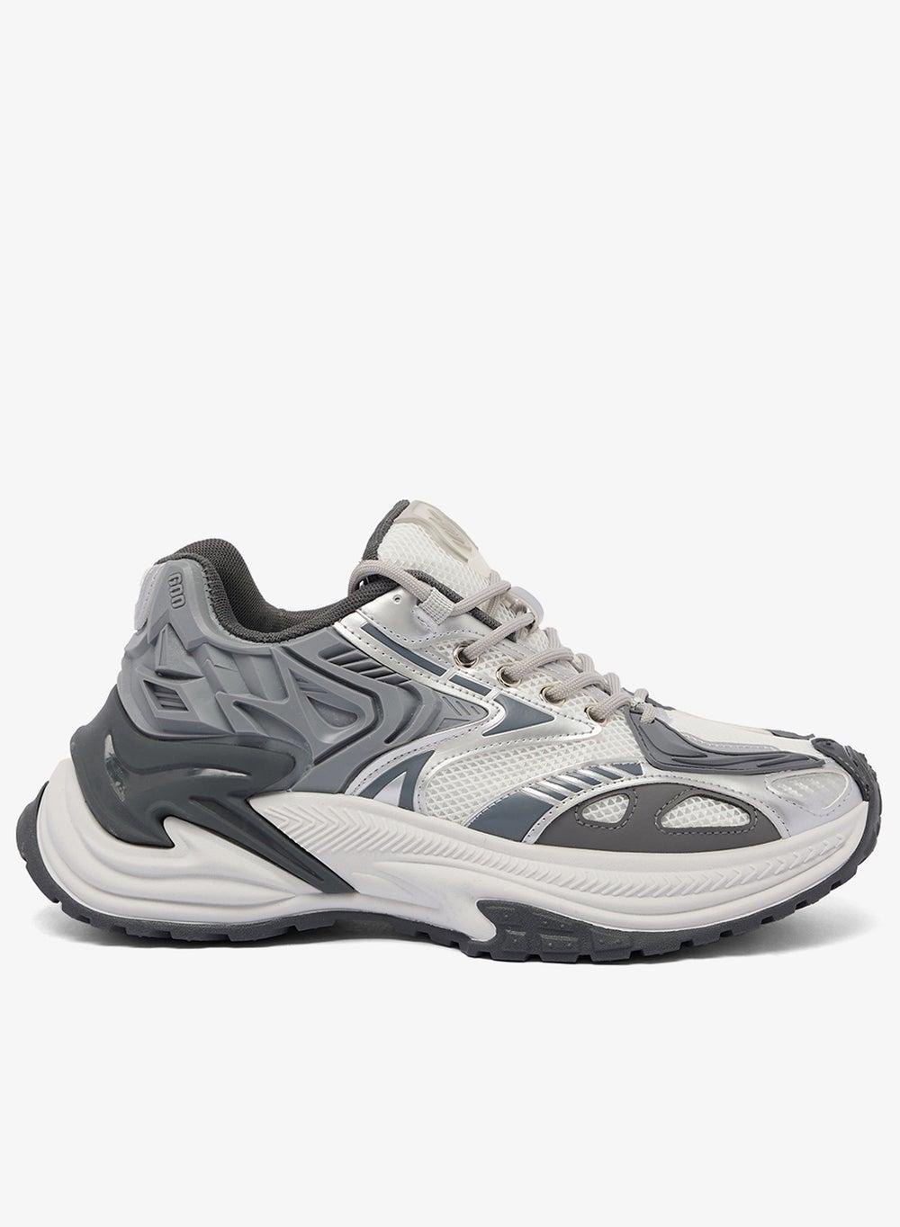 Tic4463 Elegant Grey Low-Top Chunky Sneakers for Men - Image 1