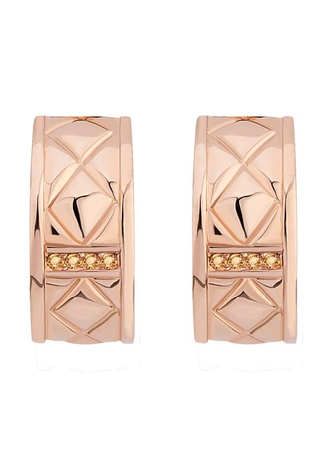 Saint Honore Paris Buffle Bay Silver Earrings with Yellow Crystal - Image 1
