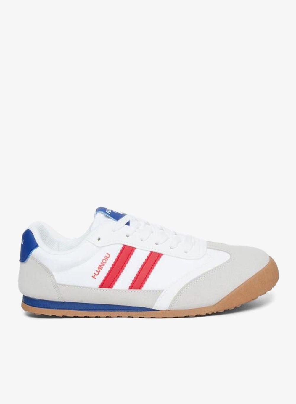 Styli Contrast Striped Lace-Up Low-Top Sneakers for Women - Image 1