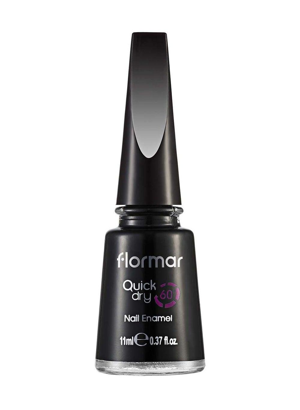 Flormar QD10 Black Minimalism Quick-Dry Nail Enamel - Image 1
